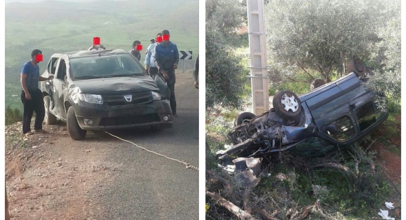 مزيدا من الحذر… انقلاب سيارتين خفيفتين واصابات في صفوف الركاب