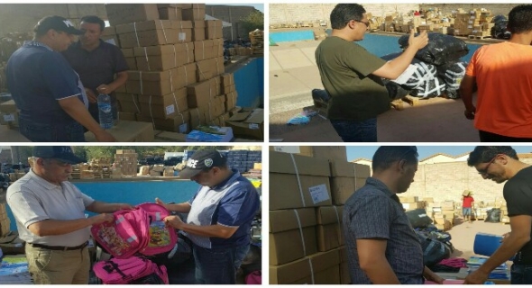 بالصور… المسؤولين بالفقيه بن صالح يشرفون على عملية توزيع مليون محفظة ويراقبون سيرها