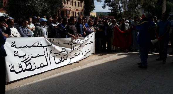 صبر تقادا… مسيرة احتجاجية للحرفيين و المهنيين في القصيبة أمام الباشاوية تنديدا بالأوضاع المتدهورة ومطالبة بالعيش الكريم