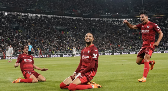 بالفيديو… اللاعب المغربي يوسف النصيري يسجل هدفا رائعا في مقابلة إشبيلية ويوفنتوس برسم نصف نهائي الدوري الأوروبي