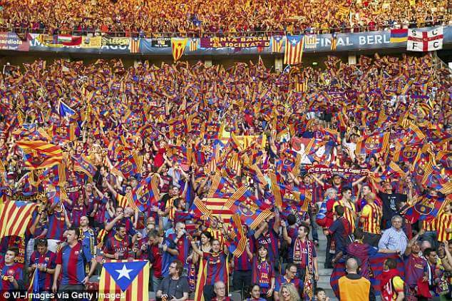 30 ألف علم كتالوني سيرفع بمباراة برشلونة وسيلتك اسكتلاندا