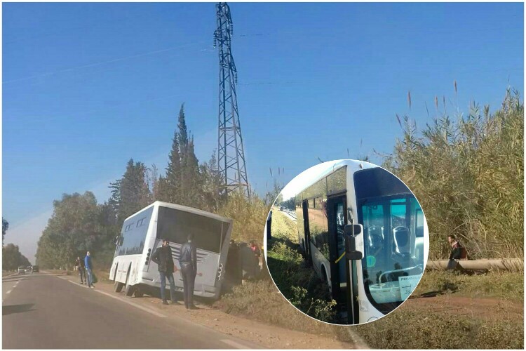 بالصور… عاوتاني فلتنا من فاجعة… هلع وذعر بين ركاب حافلة للنقل الحضري القروي وهذا ما وقع