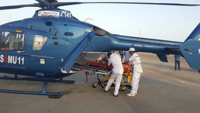 مروحية SAMU تقل مريضا بضيق التنفس من جبال زركان إلى المستشفى الجهوي ببني ملال