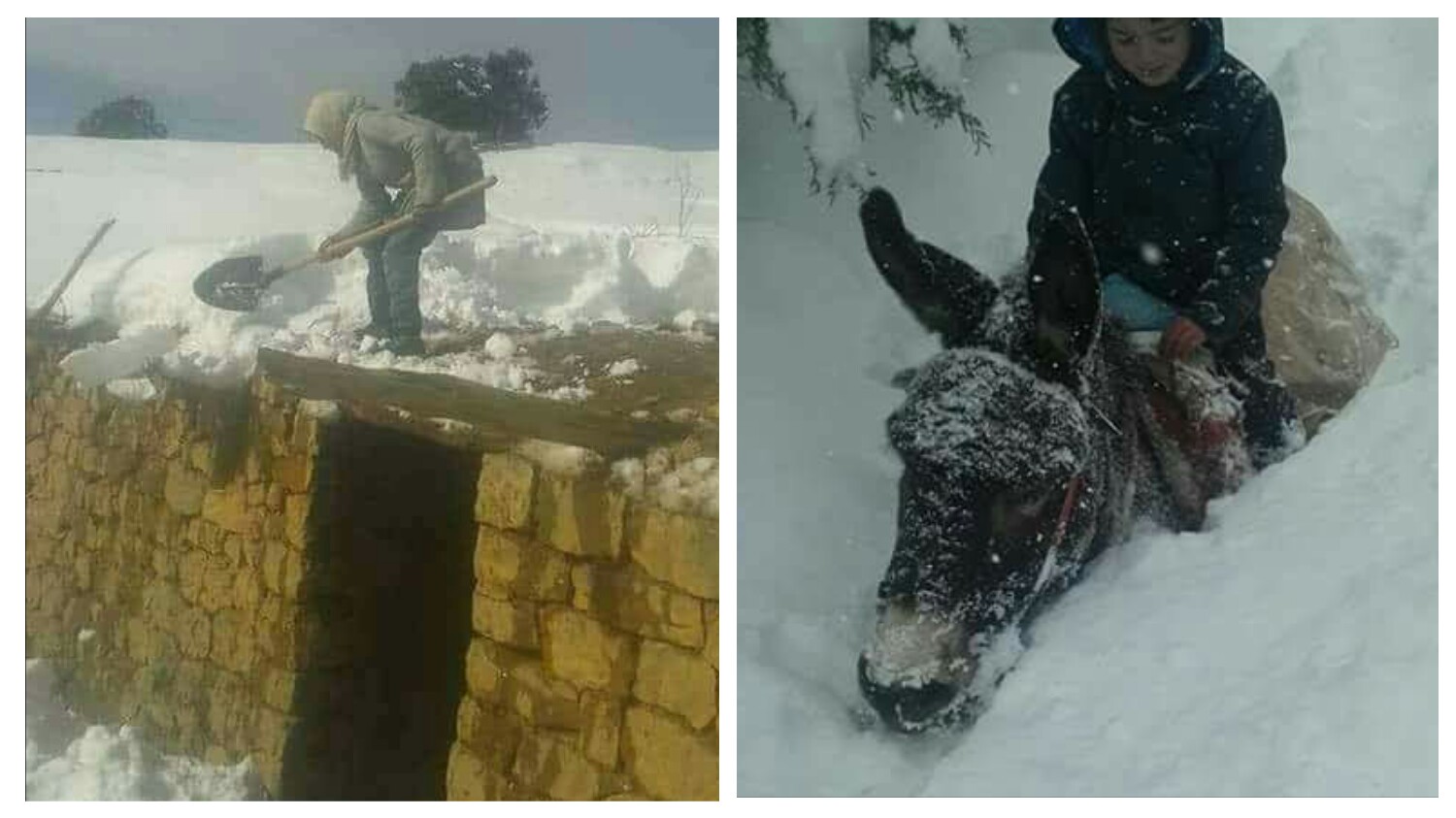 صورتان لهما دلالات ومعاني لمعاناة سكان المغرب العميق ومقاومتهم لقساوة الطبيعة