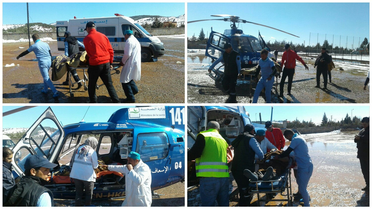 وتستمر تدخلات المروحية الطبية لوزارة الصحة ونقل حالة ستيني من جبال أزيلال الى المستشفى وهذه حالته المرضية-الصور حصرية-