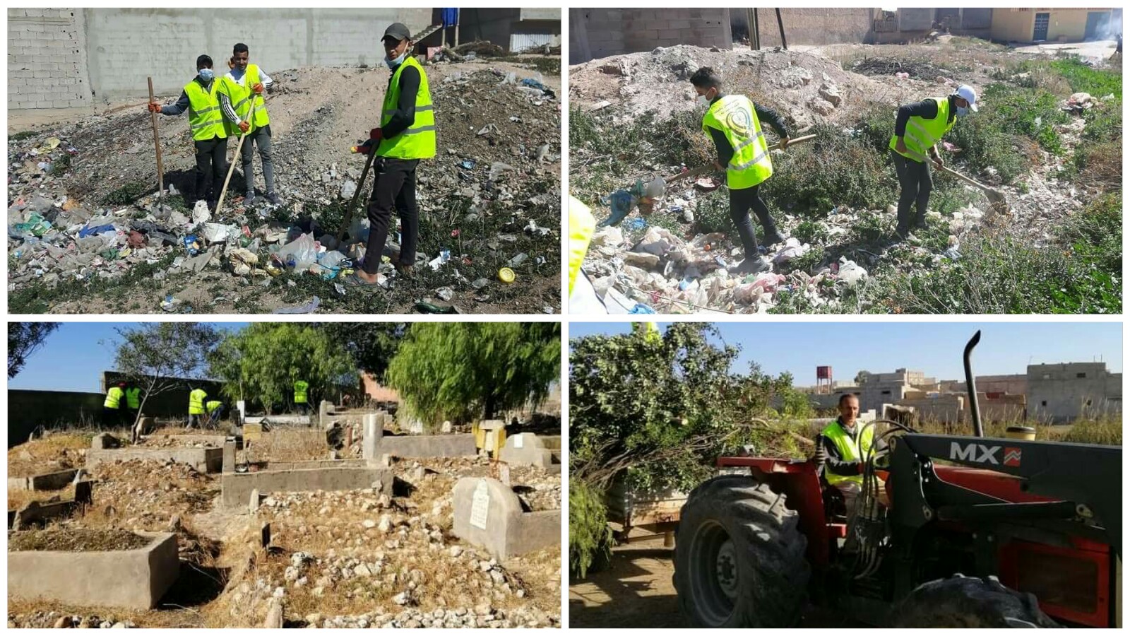 بادرة طيبة… شباب أولاد عبد الله ينظفون مقبرة البلدة وشوارعها