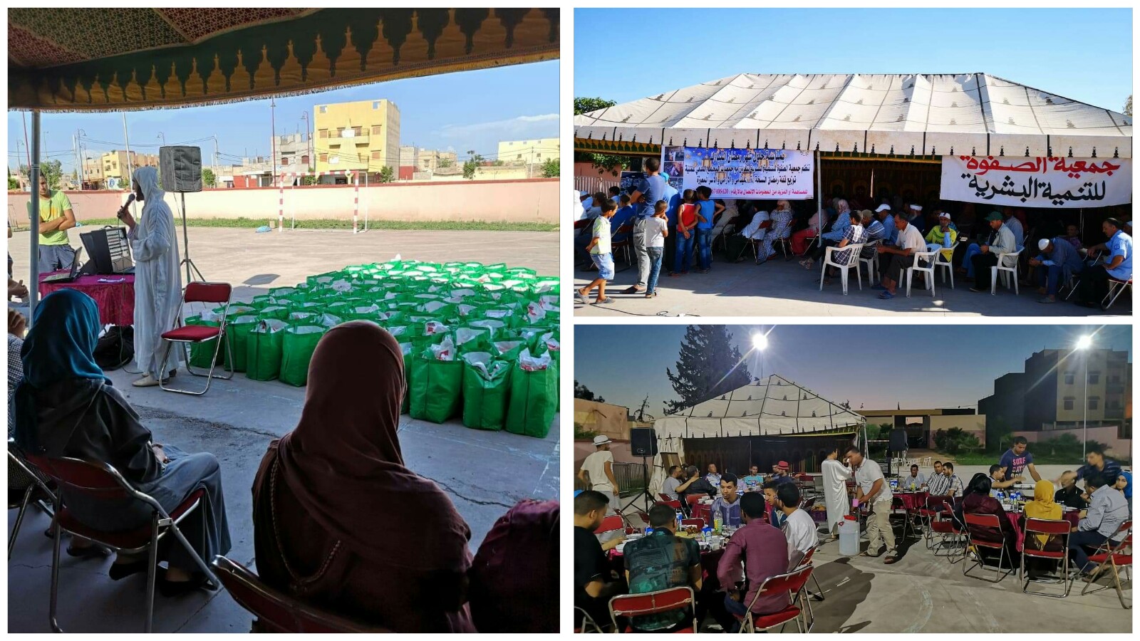 جمعية الصفوة للتنمية البشرية بأولاد عبد الله بتعاون مع جمعيات المجتمع المدني توزع أزيد من 120 قفة رمضانية