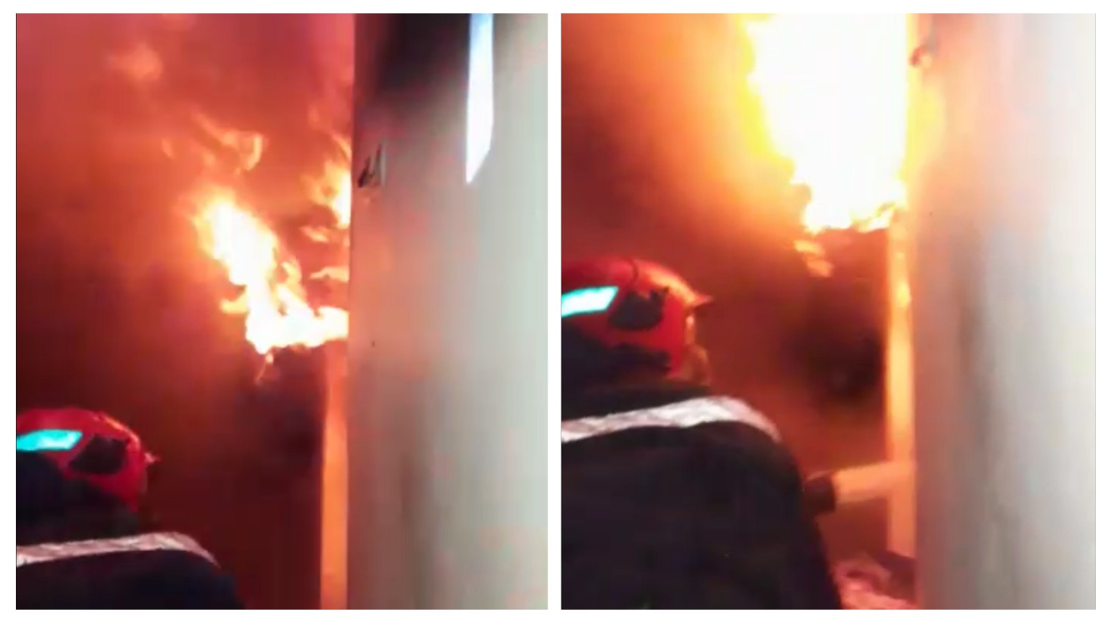 بالفيديو… شاهد لحظات تدخل بطولي لرجال الوقاية المدنية ببني ملال لاخماذ حريق داخل منزل