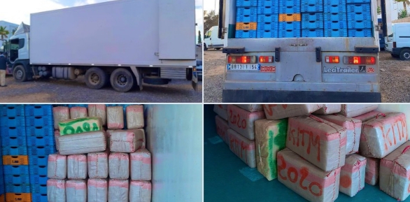 ضربة صحيحة… البوليس والجمارك شدو شاحنة مهاجر مغربي فيها ازيد من 16 طن من الحشيش -بلاغ-