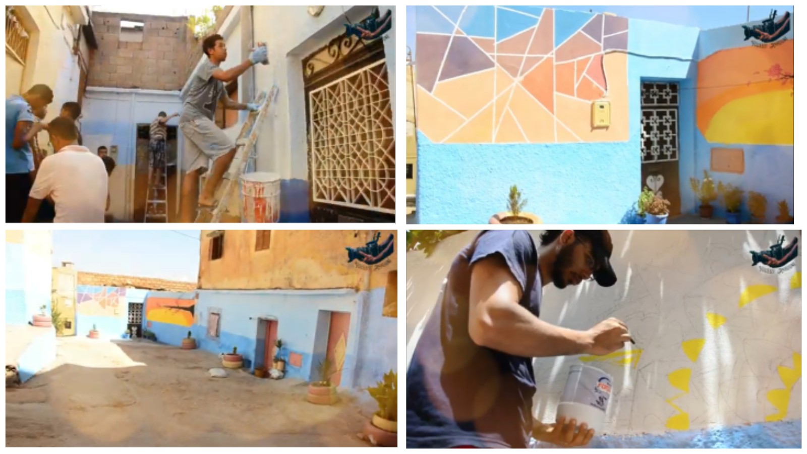 بالفيديو… مجموعة من الشباب يُبدعون في تزيين وتنظيف وصباغة أحياء بوعشوش ببني ملال