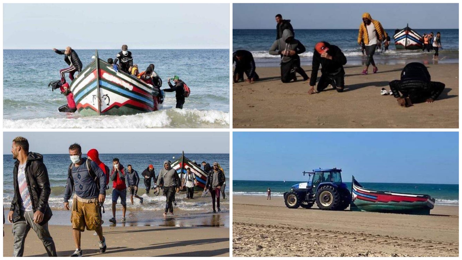بالفيديو… لحظات تُوثق سجدة الشُّكر لمغاربة وصلوا شواطئ إسبانيا والأمن الإسباني يحاصرهم