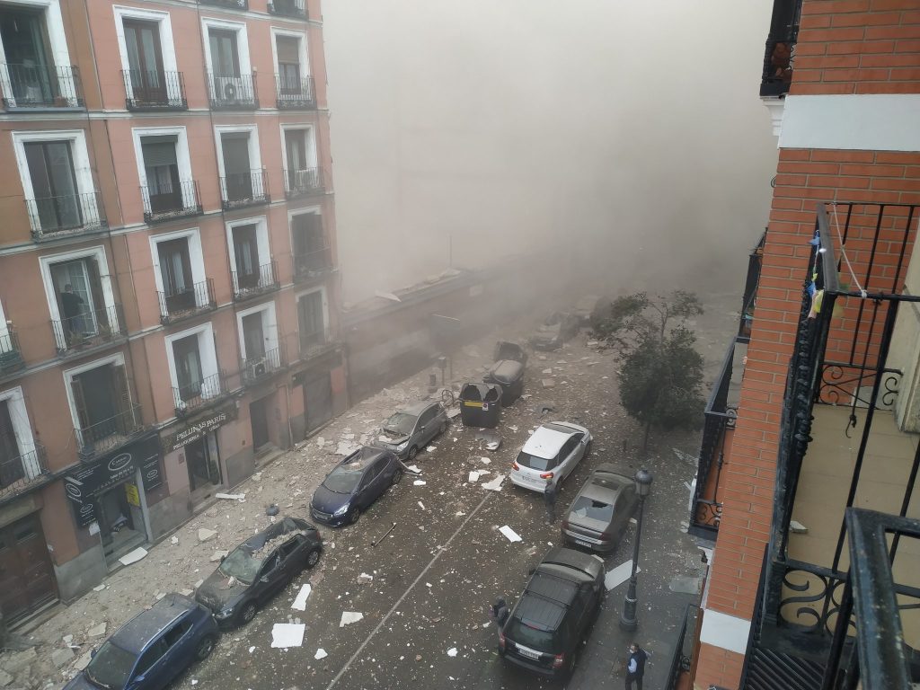 عاجل… إنفجار يهز عمارة وسط مدريد اسبانيا