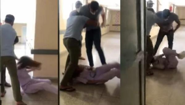 فين وصلنا !!!… شا.ب يعتدي على ممرضة بالركل والضرب ونشطاء يستنـ.كرون =فيديو=