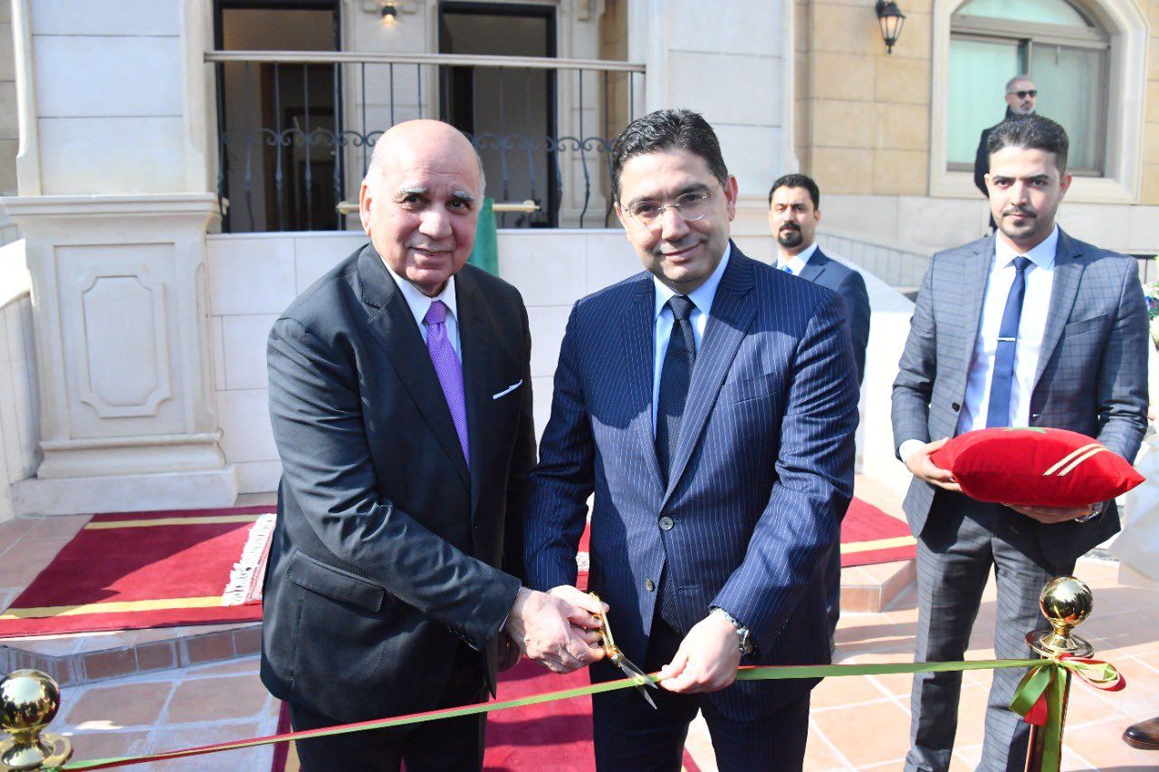 بوريطة وزير الخارجية المغربي يفتتح سفارة المغرب في العراق
