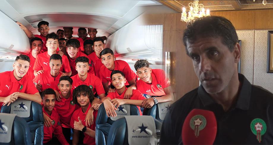 شيبا مدرب المنتخب الوطني لاقل من 17 سنة يدلي بتصريح قبل مغادرة الطائرة إلى الجزائر