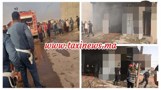 عاجل وياربي السلامة… حريق كبير  شعل في كراجات منزل فيهم السلعة ديال الخارج بحد البرادية وتدخل الشباب والوقاية المدنية والدرك وعتقو افراد عائلة كانو فالطابق العلوي