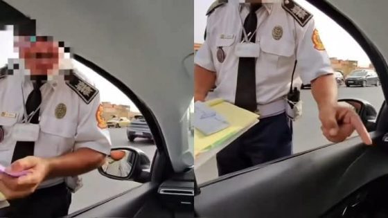 مشا فيها… سائق سيارة سجل بالفيديو ظابط مرور تايطلب لو لفلوس باش مايقيدش لو المخالفة والمديرية دخلت على الخط