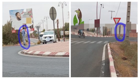 هدشي كثر بزاف… رجل مسن مضطرب نفسيا يخاطر بحياته وبسلامة السيارات والشاحنات في مدارة “الزيتونة” بمدخل بني ملال