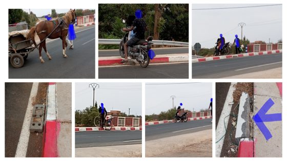 الناس تاتغامر بحياتها باش تقطع الطريق في غياب الحلول … الساكنة بالقرب من قنطرة الواد الأخضر تناشد والي جهة بني ملال خنيفرة ورئيس المجلس الإقليمي ببني ملال لإحداث مدخل آمن لدواويرهم (صور)