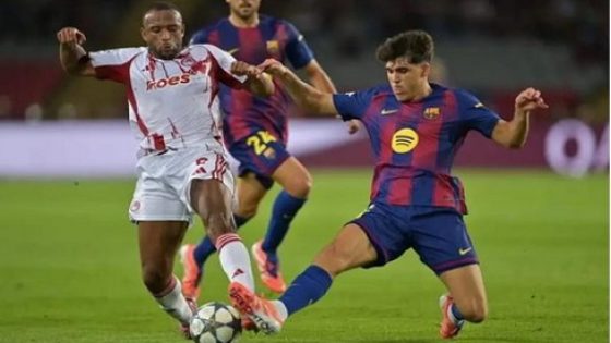 النجم المغربي أيوب الكعبي يواصل التألق ويهز شباك برشلونة