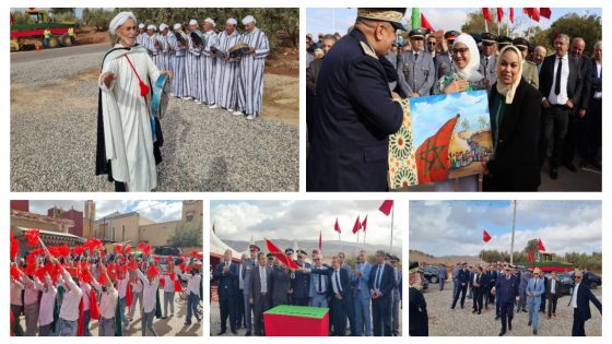 عامل خنيفرة يطلق مشاريع تنموية كبرى بمجموعة من القرى لتعزيز البنية التحتية بالإقليم والفرق الفلكلورية والمدرسية تقدم استعراضا رائعا بمناسبة المسيرة الخضراء