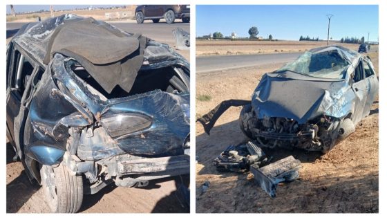 عااااجل وياااربي السلامة… طوموبيل عائلية من اسبانيا تقبلات عدة مرات فطريق وادي زم