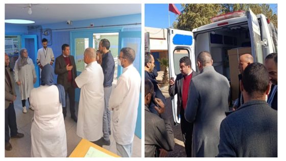 هدي مزيانة… زيارة ميدانية للدكتور كمال الينصلي المدير الجهوي للصحة لمستشفى أزيلال تتوج بتسليم سيارة إسعاف وتجهيزات طبية جديدة لخدمة الساكنة