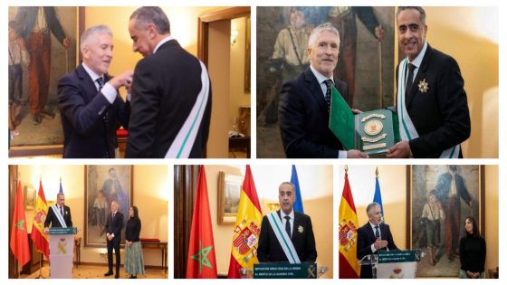 يستاهل… الحموشي المدير العام للأمن الوطني ولمراقبة التراب الوطني يتقلَّد وسام الصليب الأكبر للاستحقاق للحرس المدني الإسباني