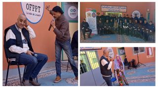 بادرة مزيانة هدي وبالصور… النزلاء ديال السجن الفلاحي بالفقيه بن صالح تفرجو فمسرحية “الغميضة” لي مشارك فيها الكوميديين الشرقي السروتي وجواد السايح ورجاء لطفين