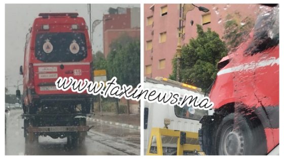 ياربي السلامة… حادثة خطيرة بين سيارة عائلية وسيارة اسعاف تابعة للوقاية ببني ملال