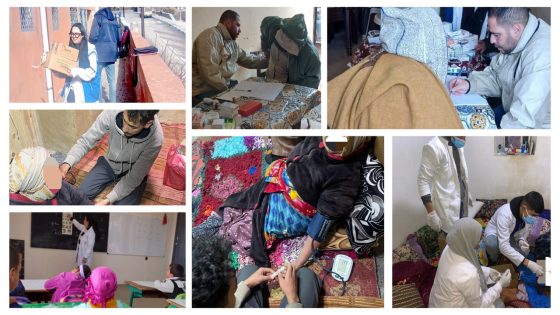 تحت الثلوج الكثيفة والبرودة الشديدة… الأطقم الصحية بمندوبية أزيلال يواصلون عملهم الجاد ويقومون بتدخلات صحية ميدانية وينظمون زيارات منزلية ومدرسية وقوافل صحية بمجموعة من المناطق الجبلية 