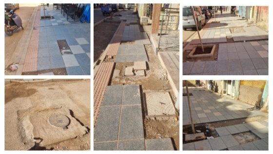 بالصور… أصحاب المحلات التجارية والمقاهي ومواطنون يستغربون تأخر انجاز أشغال تهيئة شارع المسيرة الخضراء بخنيفرة