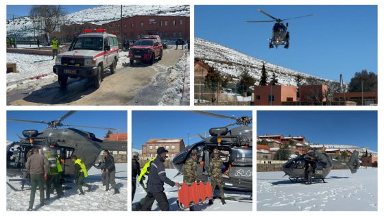 هدشي مزيان وبتعليمات من عامل أزيلال وبالصور… تدخل مروحية للدرك الملكي لإنقاذ 5 مرضى معزولين بزاوية أحنصال بأزيلال ونقلهم للمستشفى العسكري الميداني بايت امحمد للعلاج