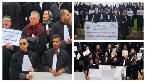 بينهم جمعية المحامين الشباب ببني ملال… محامو المغرب ينظمون وقفة احتجاجية حاشدة أمام البرلمان رفضا لمشروع قانون المهنة