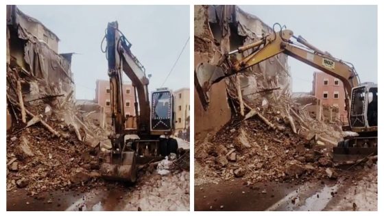 سلطات أزيلال تتفاعل  مع نداءات الساكنة على موقع تاكسي نيوز وهدم بناية مهدِّدة بمحاذاة الطريق الجهوية 317 بايت بوكماز
