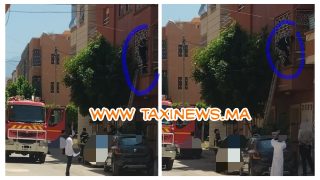 عاجل والله يعطيهم الصحة… تدخل إنساني لرجال الوقاية المدنية ينقذ قطة عالقة بطابق علوي ببني ملال (صور)