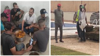صور لباشا أولاد عياد بالفقيه بن صالح يتناول وجبة غذاء مع العمال تفتح النقاش حول الإدارة المواطنة وثقافة القرب