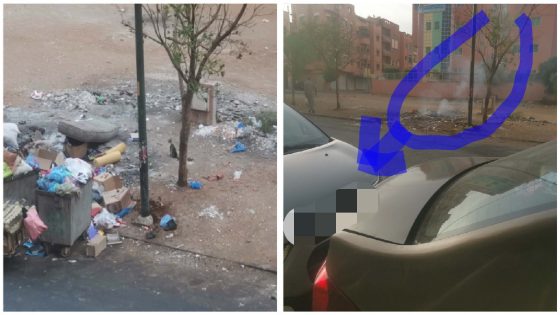 هدشي راه ماشي معقول!… حرق الأزبال قرب حاويات النفايات يثير مخاوف السكان من انتقال النيران للأشجار والسيارات بحي التقدم ببني ملال