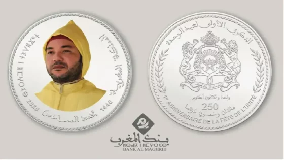 بنك المغرب يصدر قطعة نقدية تذكارية فضية من فئة 250 درهما بمناسبة الذكرى الأولى لعيد الوحدة
